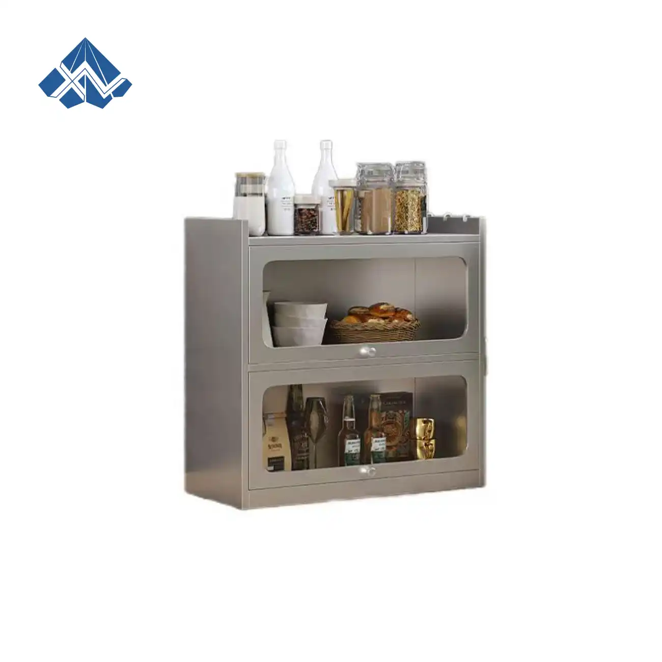 Stainless Steel 2-door Flip-top Cabinet